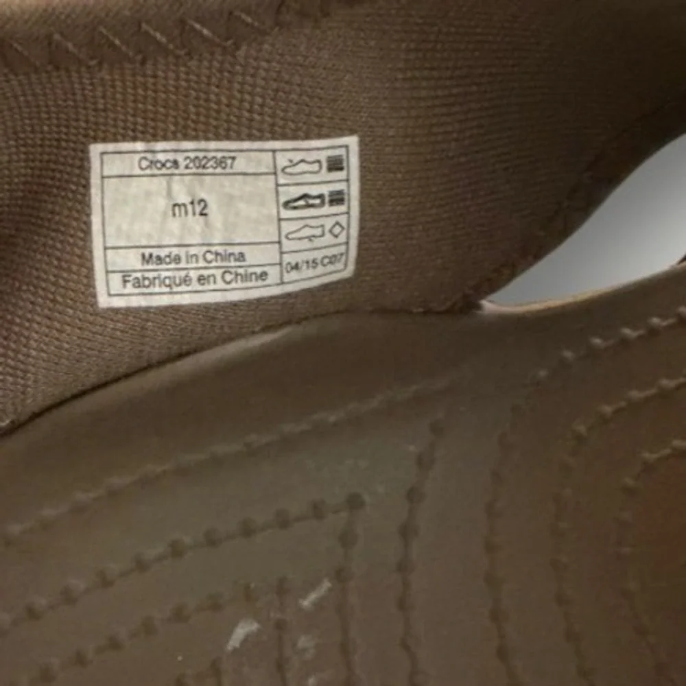 Crocs Swiftwater Mesh Deck Sandals Men 12 Khaki Tan Fisherman Outdoor Hiking